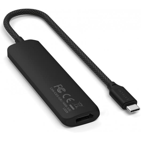 Satechi 4-i-1 USB-C Slim Multiport 4K-adapter, svart