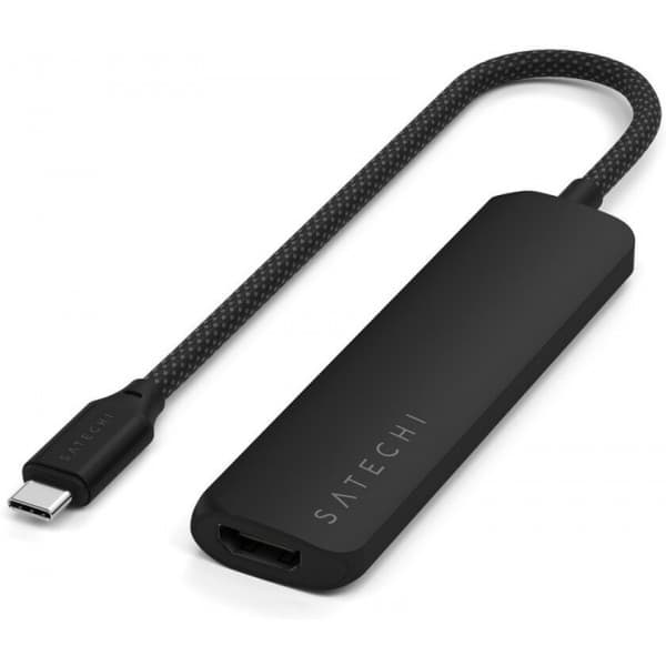 Satechi 4-i-1 USB-C Slim Multiport 4K-adapter, svart