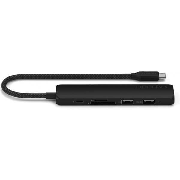 Satechi 6-i-1 USB-C Slim Multiport-adapter, svart