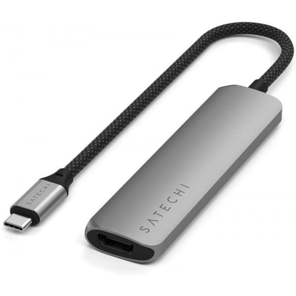 Satechi 4-i-1 USB-C Slim Multiport 4K-adapter, stjerneskærm
