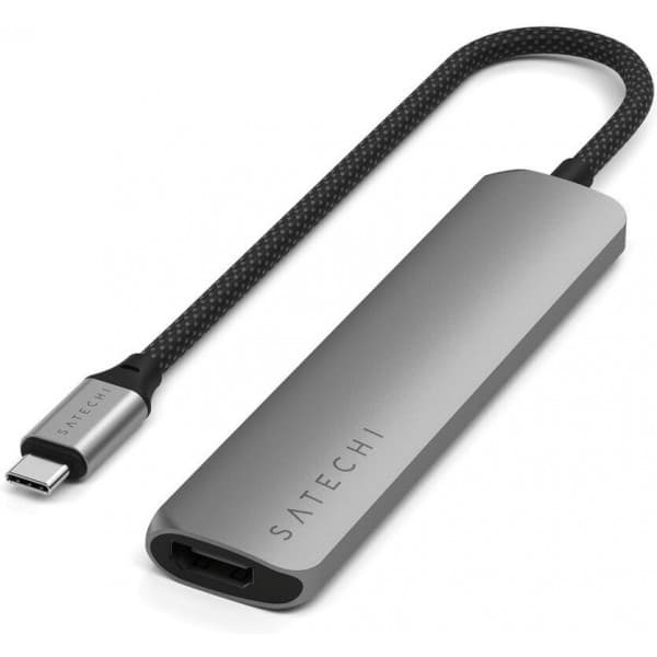 Satechi 6-i-1 USB-C Slim Multiport-adapter, stjerneskærgrå