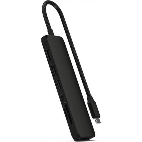 Satechi 7-i-1 USB-C Slim Multiport-adapter med Ethernet, svart