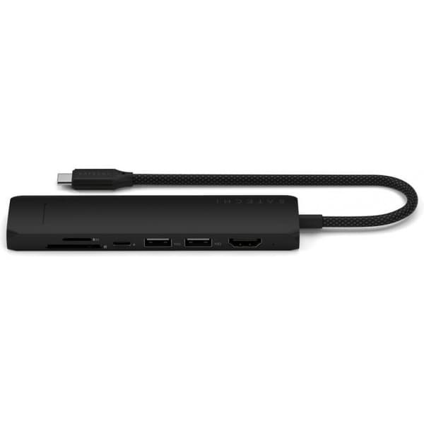 Satechi 7-i-1 USB-C Slim Multiport-adapter med Ethernet, svart