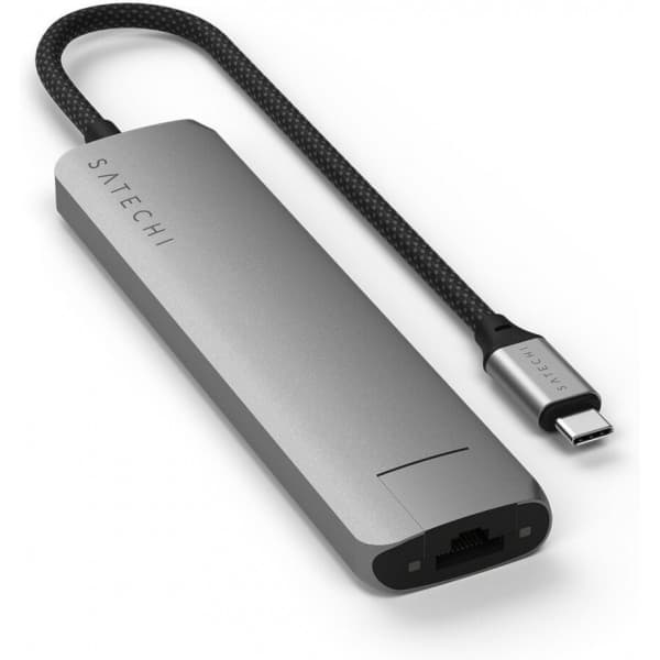 Satechi 7-i-1 USB-C Slim Multiport-adapter med Ethernet, stjernestensgrå