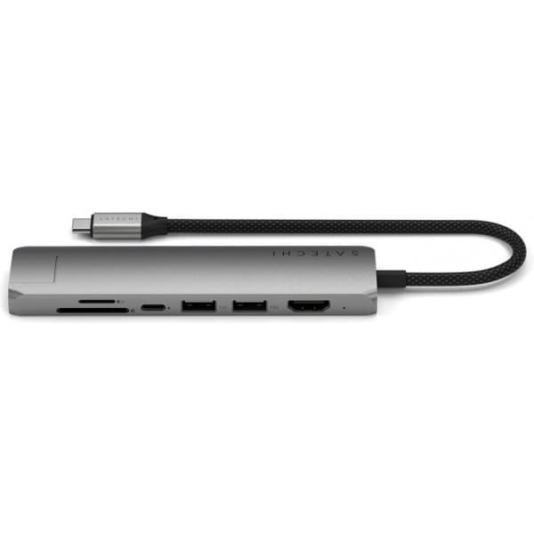 Satechi 7-i-1 USB-C Slim Multiport-adapter med Ethernet, stjernestensgrå