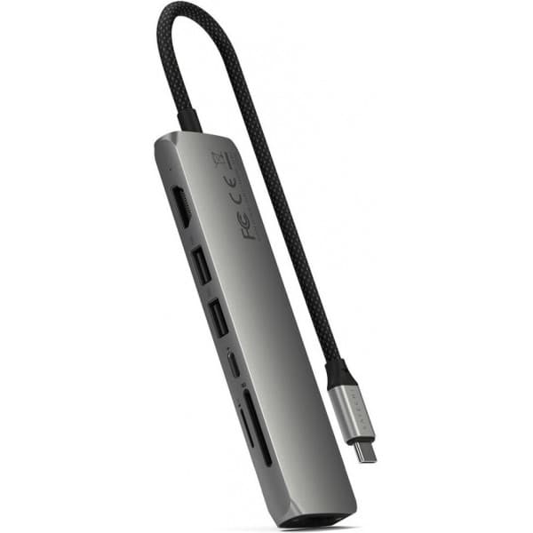 Satechi 7-i-1 USB-C Slim Multiport-adapter med Ethernet, stjernestensgrå