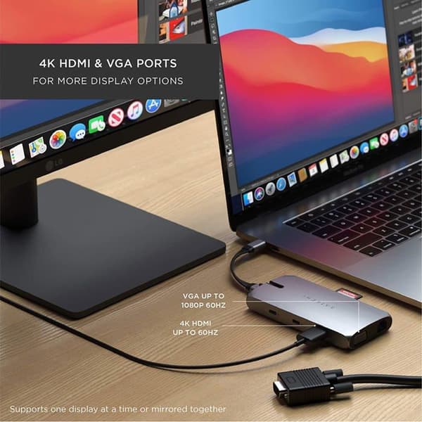 Multiport USB-C-adapter - Satechi - On-the-Go - HDMI 4K - VGA - Bärbar