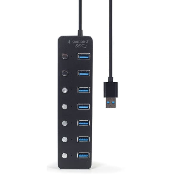 USB-HUB GEMBIRD UHB-U3P7P-01 Svart