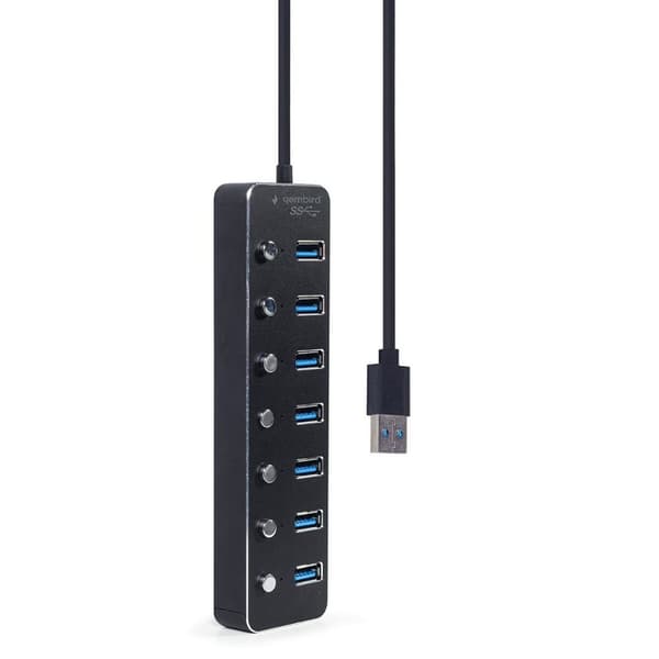 USB-HUB GEMBIRD UHB-U3P7P-01 Svart