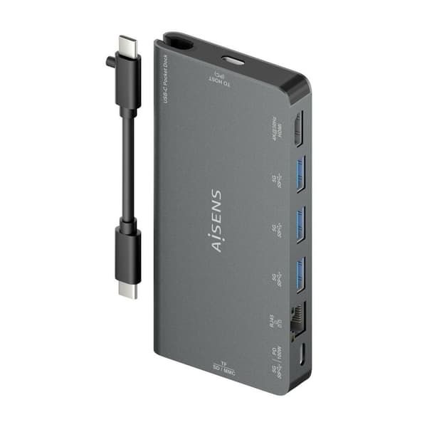 USB-HUB Aisens ASUC-8P015-GR Grå (1 antal)
