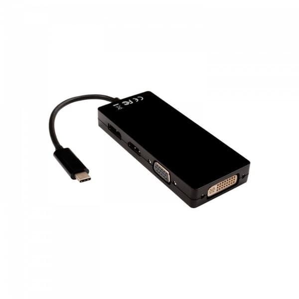 USB Hub V7 V7UC-DPHDVGADVI-BLK Sort