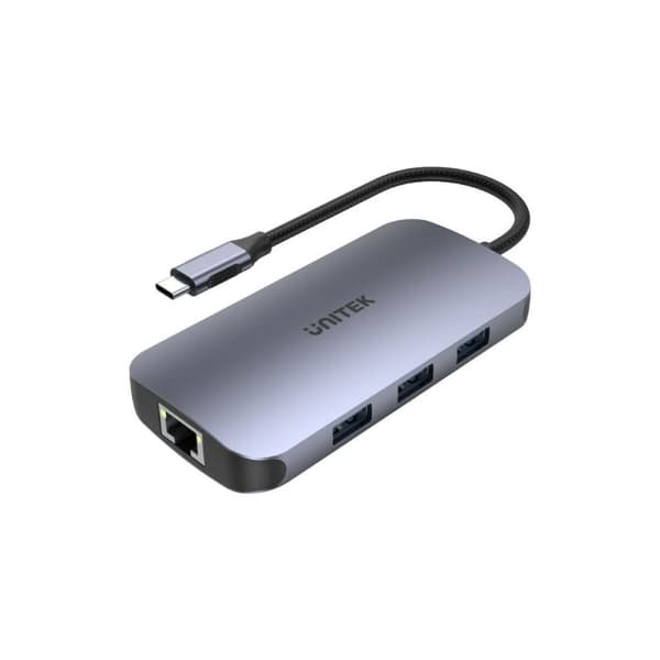 USB Hub Unitek D1071A Sort Sølvfarvet
