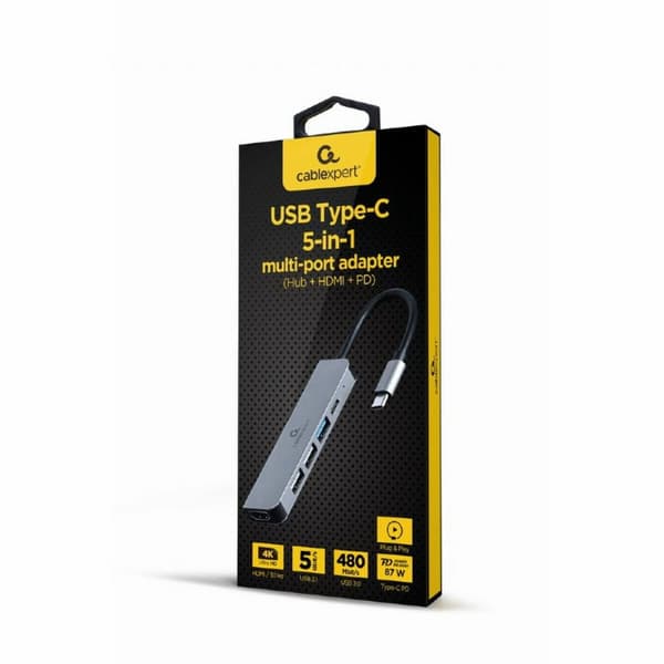 USB Hub GEMBIRD A-CM-COMBO5-03 Sølvfarvet 87 W