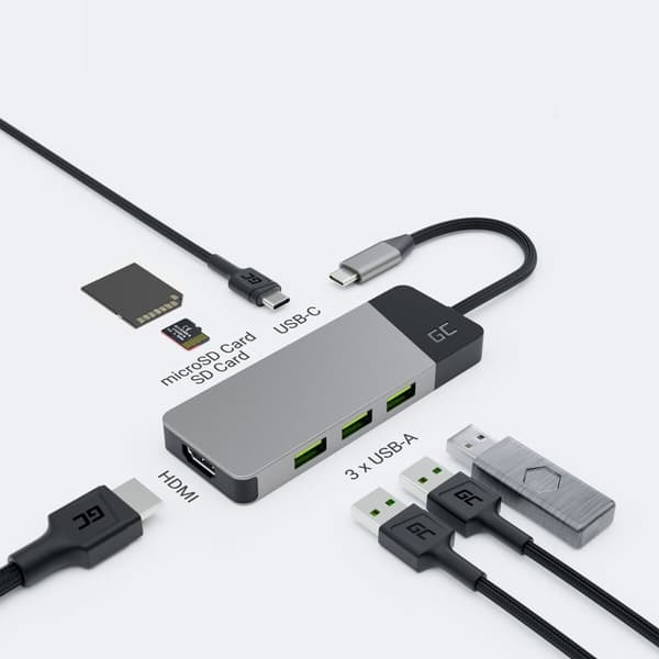 Docking-station Green Cell HUBGC01 Sølvfarvet
