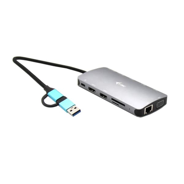 USB-keskitin i-Tec CANANOTDOCKPD Hopeinen