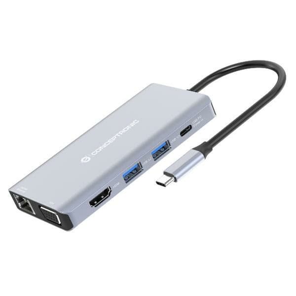 USB Hub Conceptronic 110519307101 Grå Multifarvet 100 W