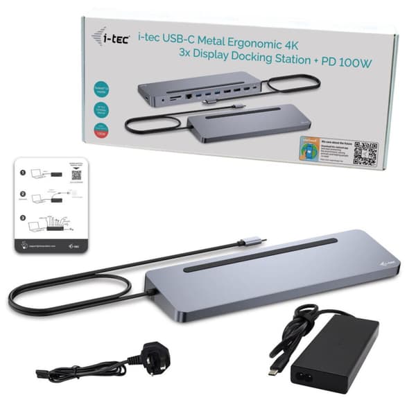 USB-C-keskitin i-Tec C31FLAT2PDPRO Hopeinen