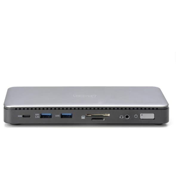 Digitus USB-C® dockningsstation DA-70917 med laddningsfunktion, integrerad kortläsare, M.2 SSD-plats, kompatibel
