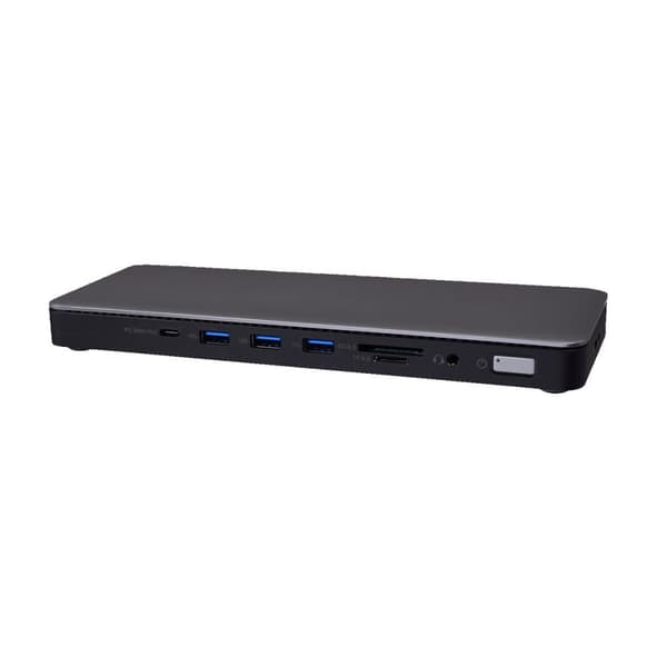 USB Hub V7 DOCKTB4PT Sort/Sølvfarvet Sort, Sølvbeklædt