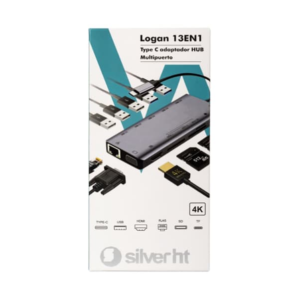 USB-HUB Silver HT LOGAN 13 EN 1