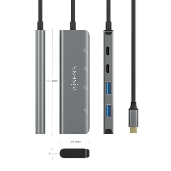 USB-HUB Aisens A109-0763 Grå (1 antal)