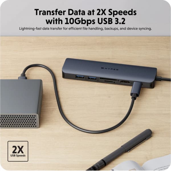 HyperDrive Next 7-port USB-C-hub, midnatsblå