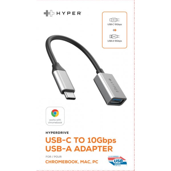 Hyper HyperDrive USB-C till 10Gbps USB-A-adapter, stjärngrå