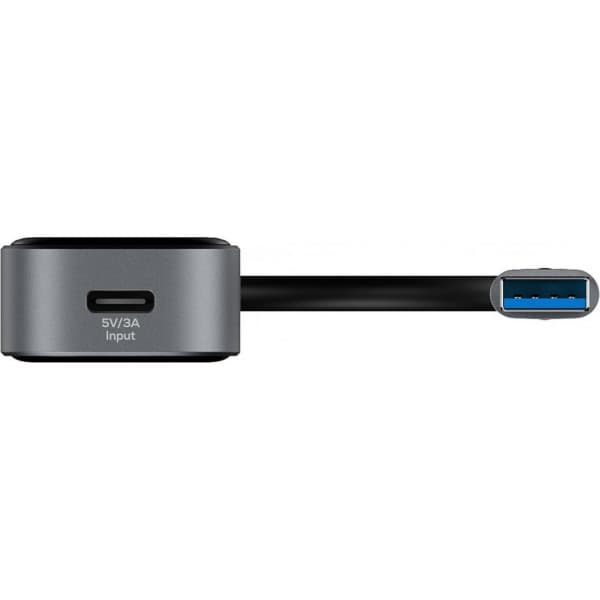 Deltaco USB-A-hub, 4x USB-A, 5 Gbps, gennemsigtig