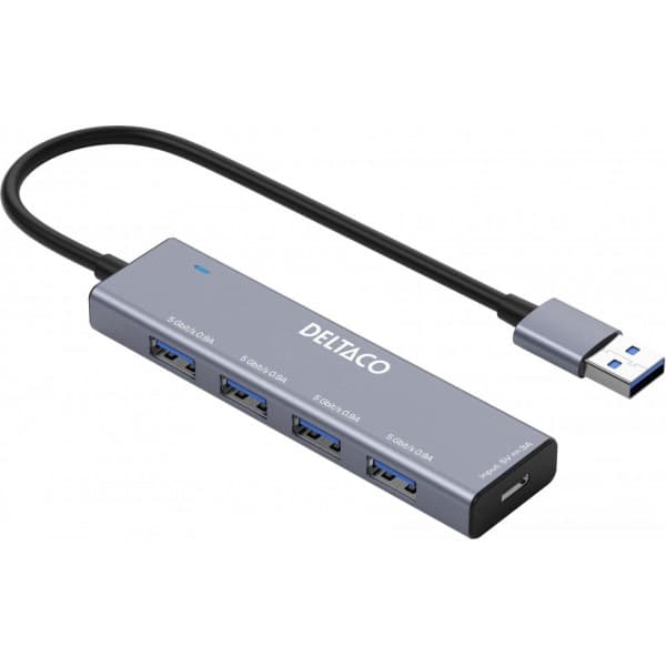 Deltaco UH-738 USB-A-hub, 4 porte