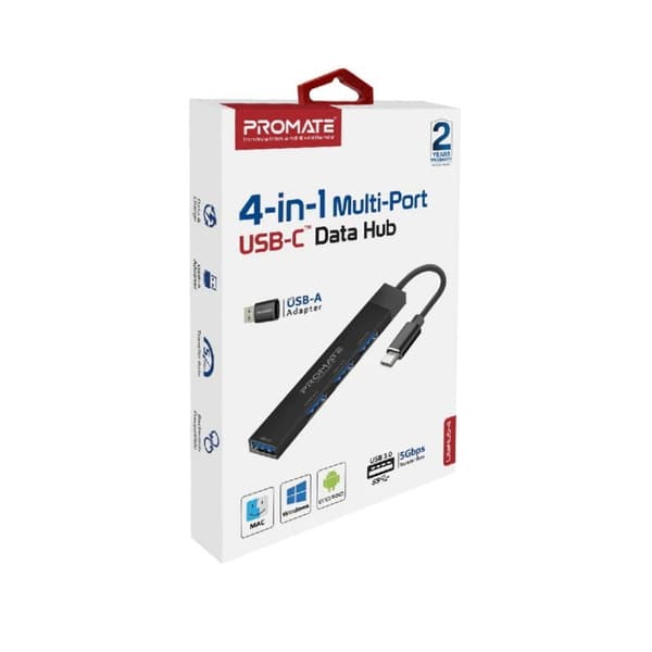 PROMATE LiteHub-4 USB-C Hub 3x USB 2.0 / 1x USB 3.0