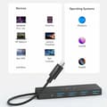 Miniatyrbild 5 av 6: Dockningsstation - Anker - A8309G11 - Typ-C till 4x USB - 5 Gbit/s - Plug-and-Play