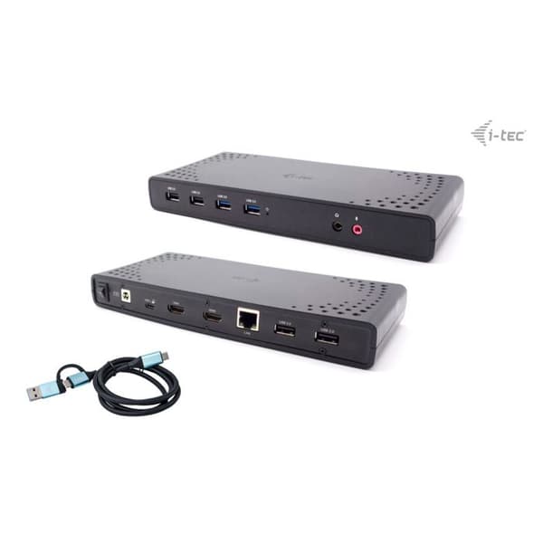I-TEC USB 3.0/USB-C/Thunderbolt Dockningsstation 2x HDMI 1x GLAN 2x USB 3.2 Gen.1 4x USB 2.0 1x Audio Jack 1x Mic Jack PD 85W KL