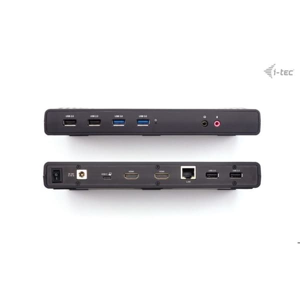 I-TEC USB 3.0/USB-C/Thunderbolt Dockningsstation 2x HDMI 1x GLAN 2x USB 3.2 Gen.1 4x USB 2.0 1x Audio Jack 1x Mic Jack PD 85W KL
