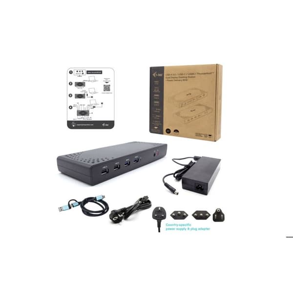 I-TEC USB 3.0/USB-C/Thunderbolt Dockningsstation 2x HDMI 1x GLAN 2x USB 3.2 Gen.1 4x USB 2.0 1x Audio Jack 1x Mic Jack PD 85W KL
