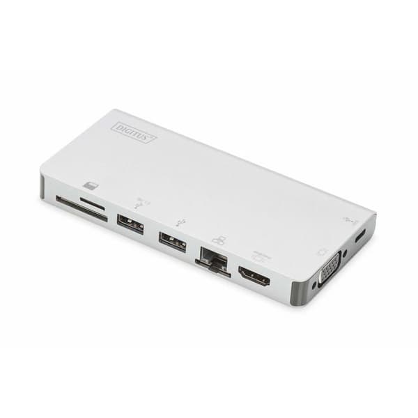 USB-C VGA GigE-dockningsstation - DIGITUS DA-70866 - 4K Ultra HD - Power Delivery 3.0