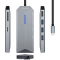 Miniatyrbild 1 av 2: AISENS - USB-C DOCK 8 IN 1, USB-C A 1xHDMI, 1xRJ45, 3xUSB, 1xPD, 1xSD, 1xMICRO SD, GRÅ, 15CM