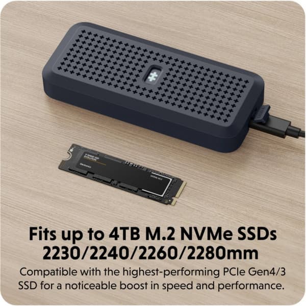 HyperDrive Next USB4 NVMe SSD-etui, midnatsblå