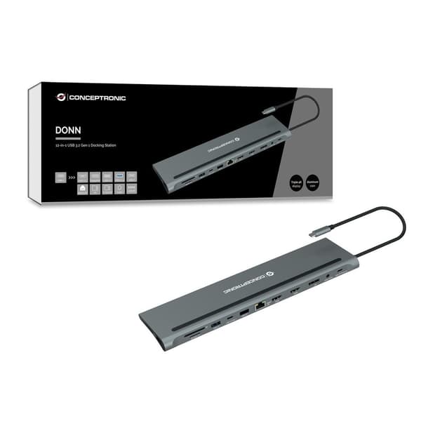 USB-HUB Conceptronic 110518707101 Grå 100 W (1 antal)