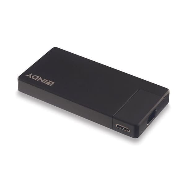 Lindy DST-Micro USB-C dockningsstation för bärbar dator - svart - TU
