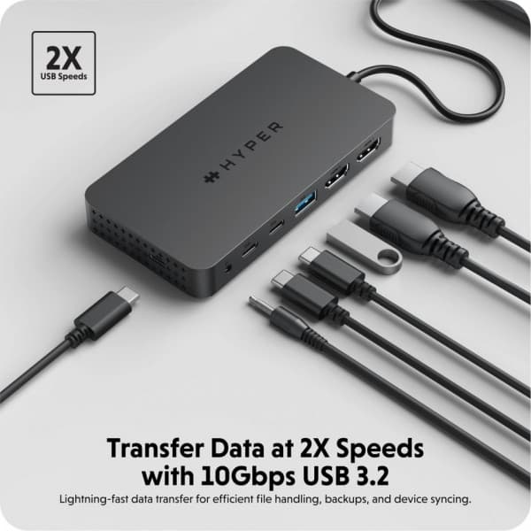 HyperDrive Next Dual 4K HDMI 7-port USB-C-hubb, midnattsblå