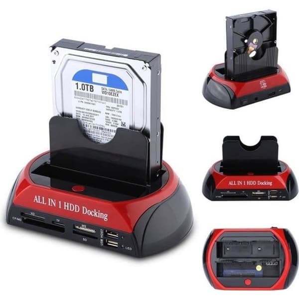Multifunktionsstation hårddisk 2.5 och 3.5 tum (SATA-IDE)