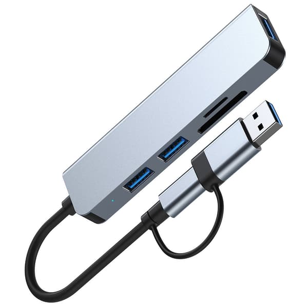 5-i-1 USB 3.0 och USB-C adapter – smidig lösning för flera anslutningar