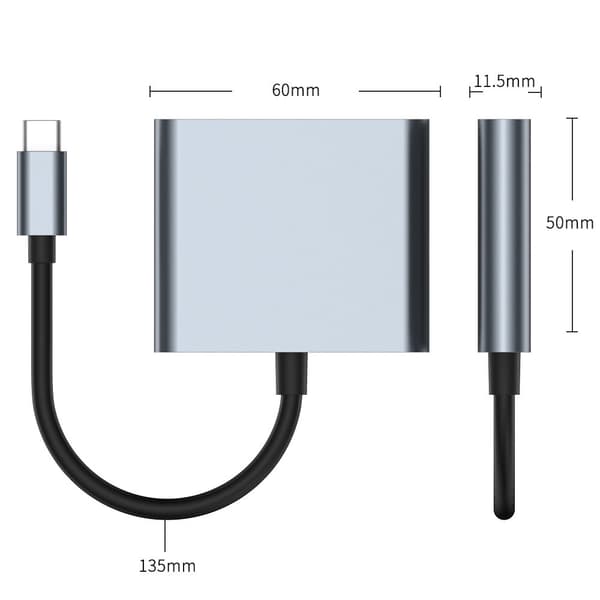 3-i-1 USB-C hubb med HDMI, USB 3.0 och PD 100W