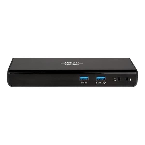 Dockningsstation - Hamlet - HDOCKS300 - Dubbel DVI/HDMI-skärm - 6 USB-portar - Inbyggd LAN och ljud