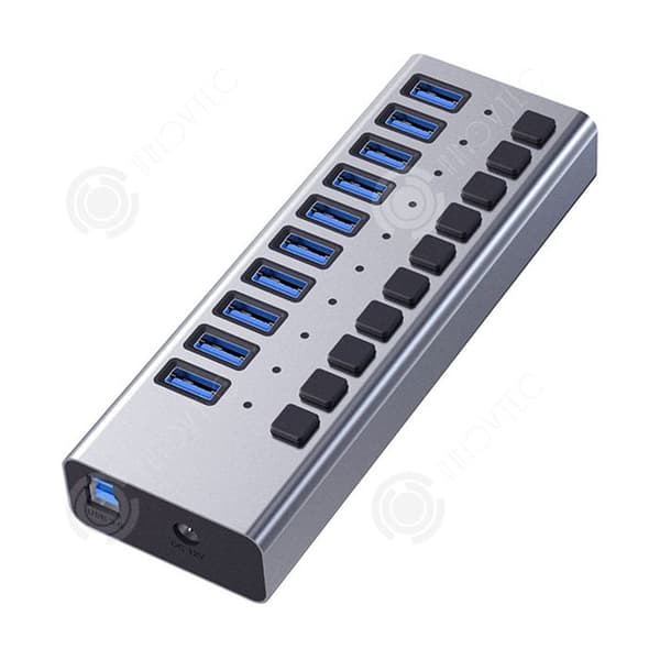 INN Professional Aluminium 10 i 1 USB3.0 dockningsstation med oberoende switch höghastighetsdockningsstation