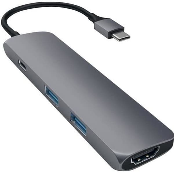 Dockningsstation - Satechi - Smal multiportsadapter i aluminium - USB-C - 4K Ultra HD