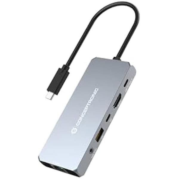 CONCEPTRONIC DONN22G 6-i-1 USB4-dockningsstation - 8K 60 Hz HDMI - 2,5 GbE - 100 W USB