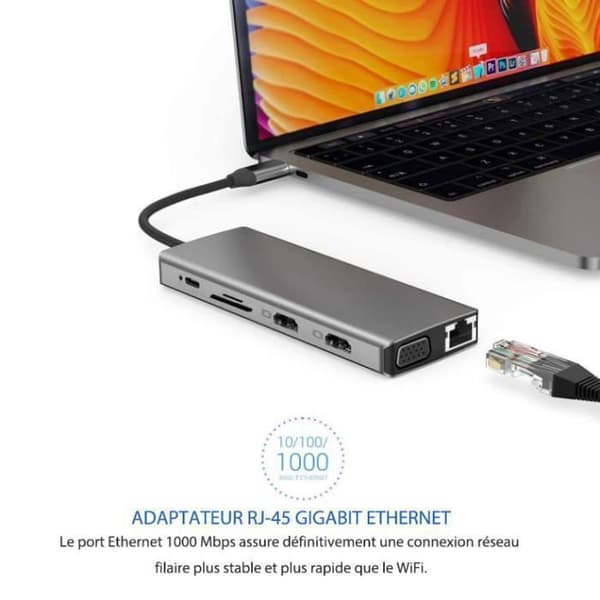 Multifunktionsdockningsstation - TD® - 12 i 1 - Ultra HD 4K - Trippel skärm - USB 3.0-portar