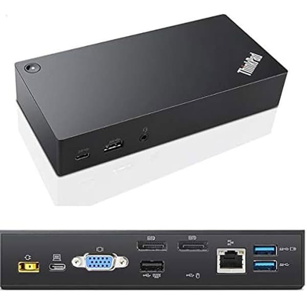 USB-C Dock - LENOVO - FRU03X7194 - Svart - Strömförsörjningsenhet - Designad för Lenovo