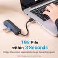 Miniatyrbild 4 av 5: Vention 4-i-1 USB 3.0 till 3x USB 3.0 / Gigabit Ethernet-adapter 0.15M Svart